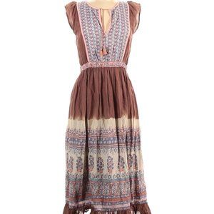 Ulla Johnson LORETTA Dark Rose floral Prarie Dress